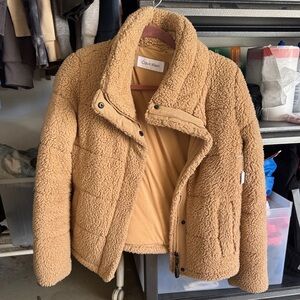 Calvin Klein Camel Sherpa Teddy Jacket xs